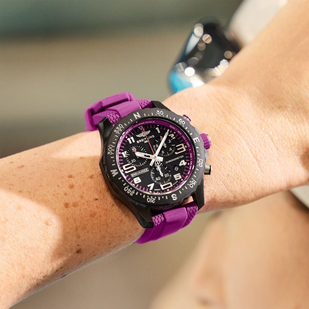 Breitling Endurance Pro 38mm Unisex Watch Purple Rubber